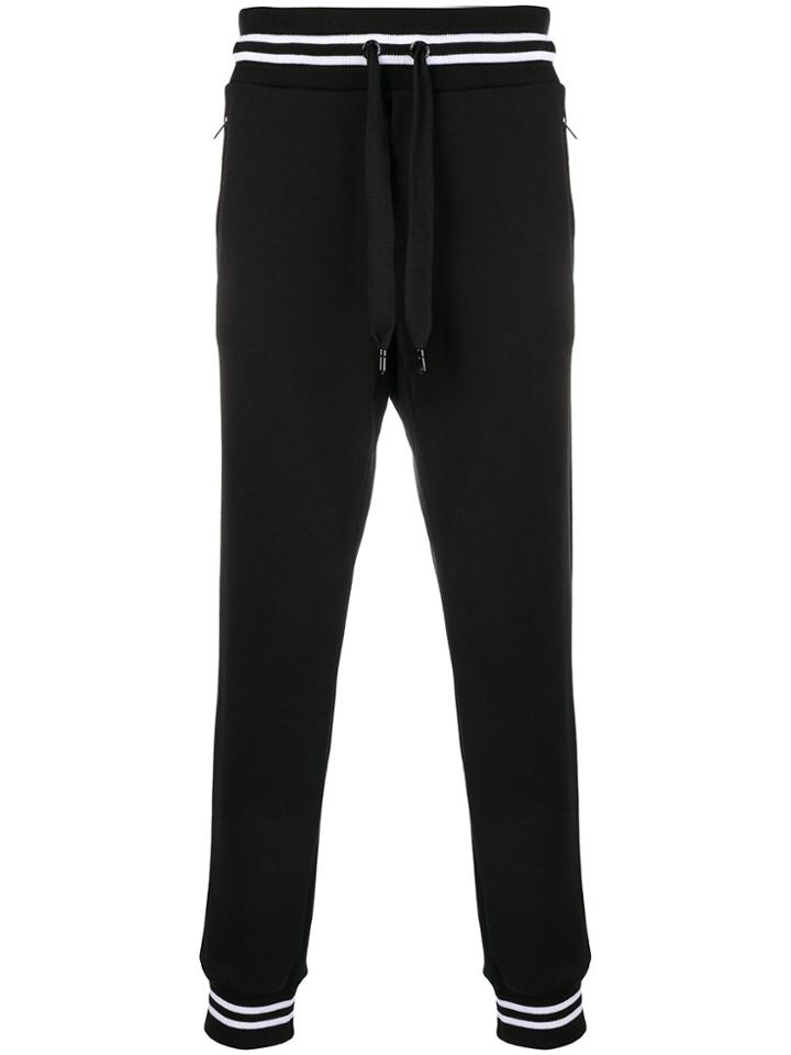 Dolce & Gabbana Striped Rib Track Trousers - Black