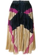 Sacai Patterned Pleated Skirt - Multicolour