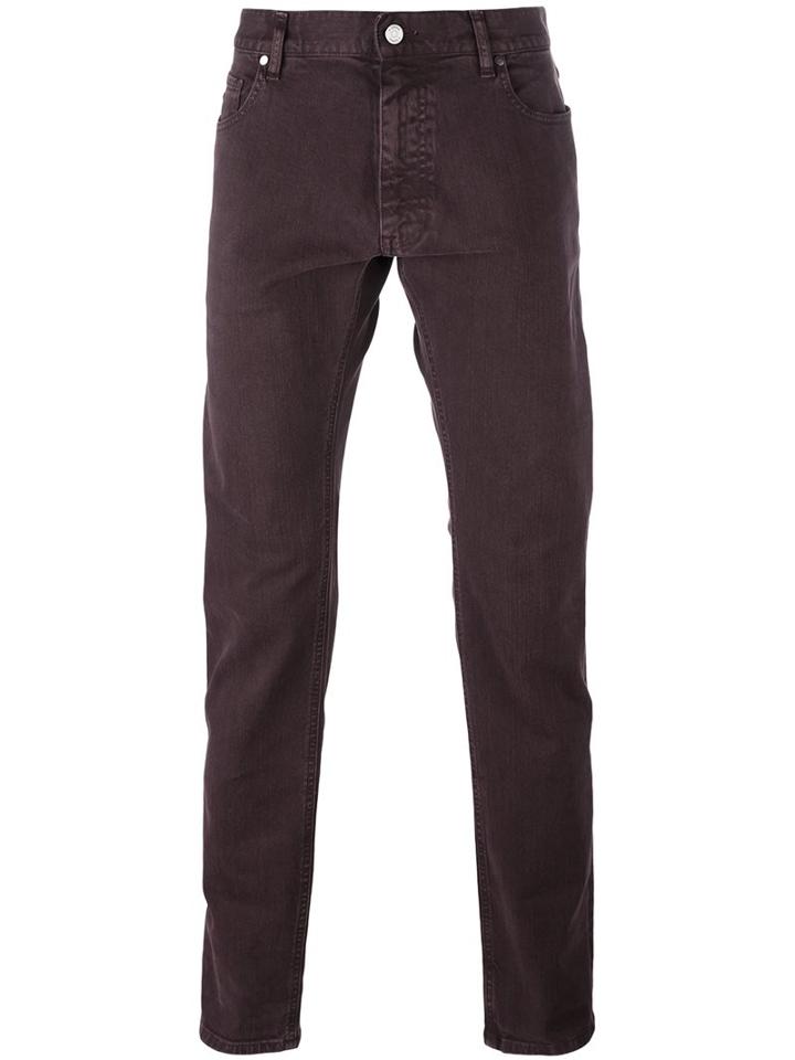 Z Zegna Slim Fit Jeans, Men's, Size: 38, Pink/purple, Cotton/spandex/elastane