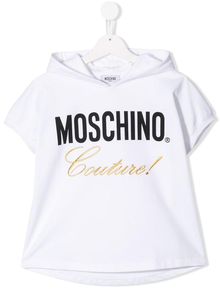 Moschino Kids Short Sleeve Hoodie - White