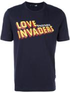 Love Moschino 'love Invaders' T-shirt, Men's, Size: Xl, Blue, Cotton