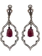Loree Rodkin Diamond And Ruby Drop Earrings - Black