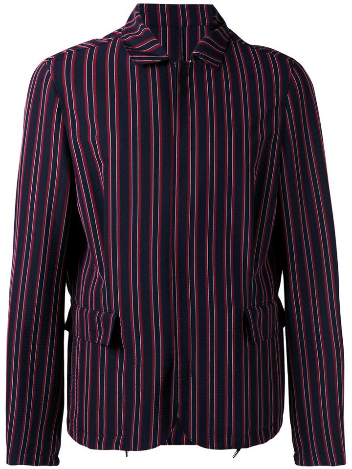 Wooyoungmi - Striped Jacket - Men - Elastodiene/polyester/rayon/wool - 50, Red, Elastodiene/polyester/rayon/wool