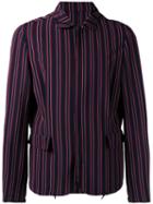 Wooyoungmi - Striped Jacket - Men - Elastodiene/polyester/rayon/wool - 50, Red, Elastodiene/polyester/rayon/wool