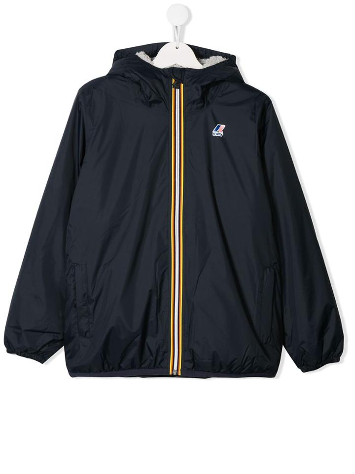 K Way Kids Teen Lightweight Hooded Jacket - Blue