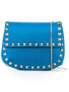 Valentino 'rockstud' Foldover Clutch, Women's, Blue