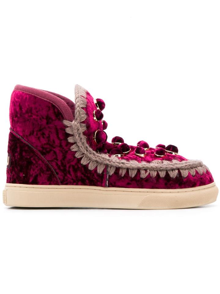 Mou Velvet Eskimo Boots - Purple