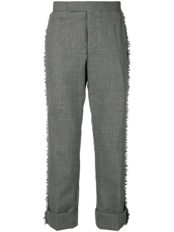 Thom Browne Frayed Edge Classic-fit Trouser - Grey