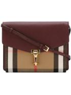 Burberry Small Leather And House Check Crossbody Bag - Pink & Purple