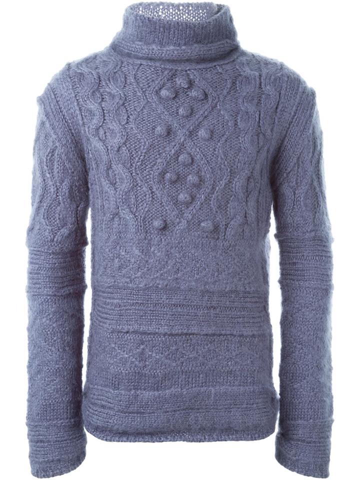 Jean Paul Gaultier Vintage Aran Knit Sweater - Pink & Purple