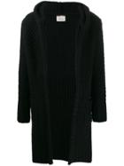 Laneus Hooded Knit Coat - Black