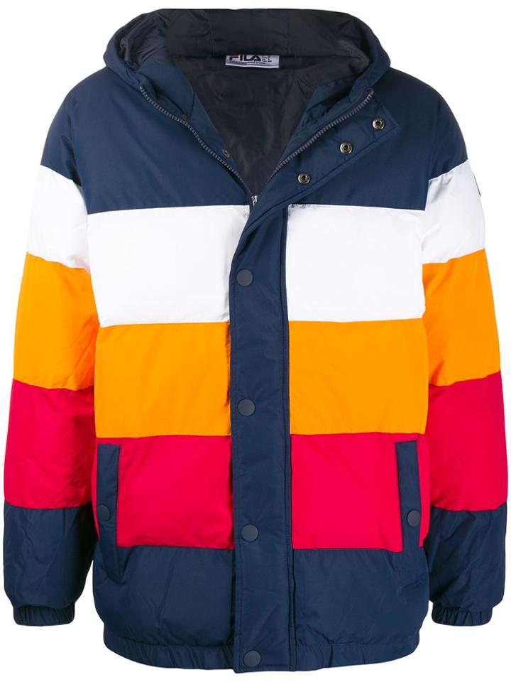 Fila Colour-block Puffer Jacket - Blue