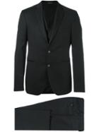 Tagliatore Peaked Lapels Formal Suit, Men's, Size: 52, Black, Cupro/virgin Wool
