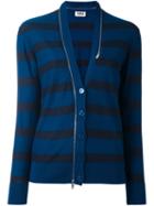 Sonia By Sonia Rykiel Striped Button Down Cardigan, Women's, Size: Medium, Blue, Acrylic/wool