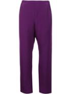 Zero + Maria Cornejo Straight Trousers, Women's, Size: 12, Pink/purple, Silk