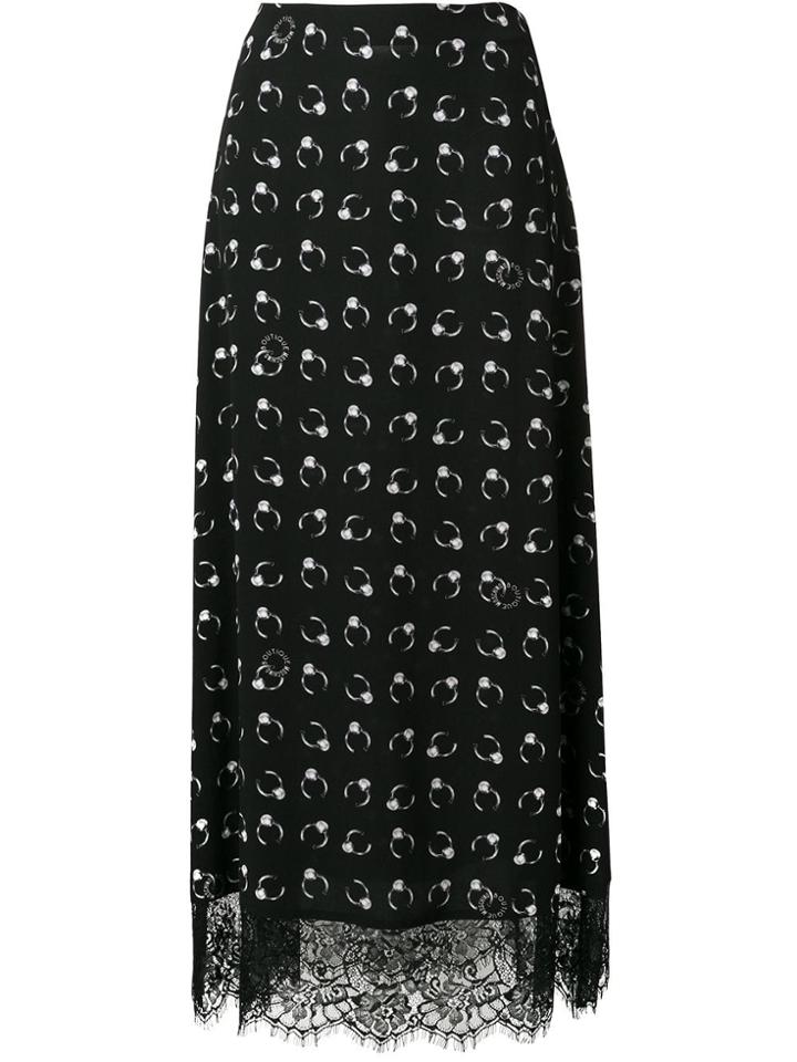 Boutique Moschino Piercing Print Maxi Skirt - Black