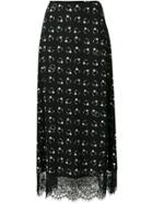 Boutique Moschino Piercing Print Maxi Skirt - Black