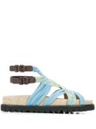 Alberta Ferretti Woven Flat Sandals - Blue