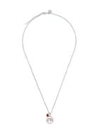 Miu Miu Heart Detail Logo Necklace - Silver