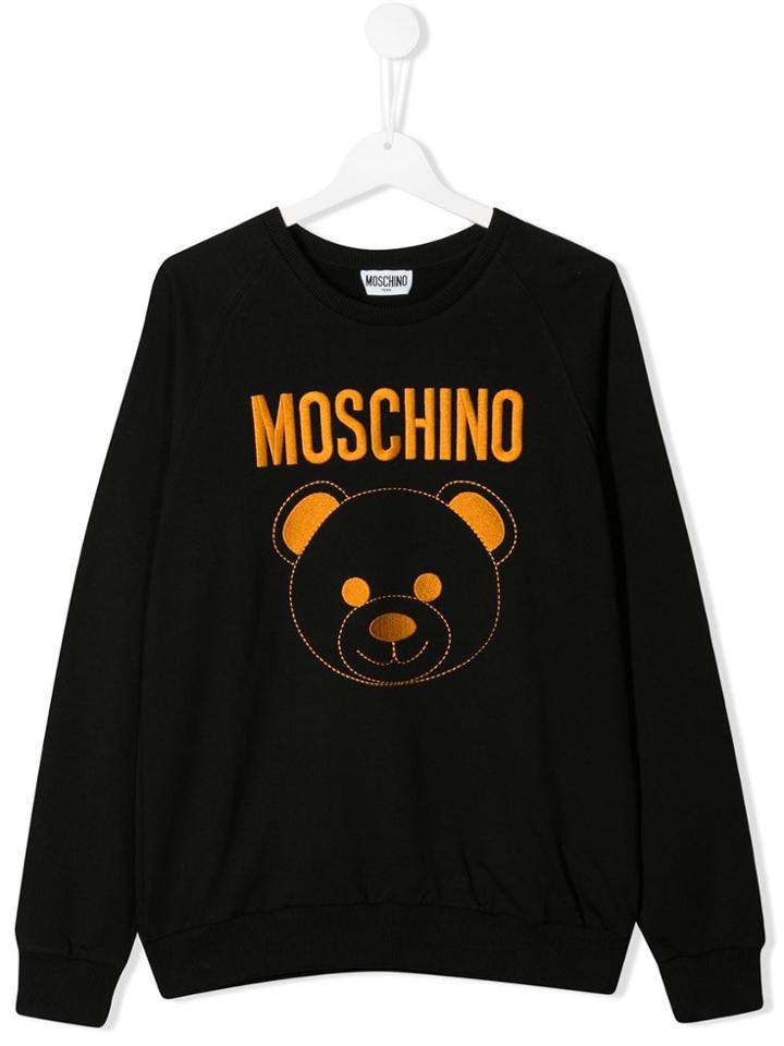 Moschino Kids Teen Embroidered Bear Sweatshirt - Black