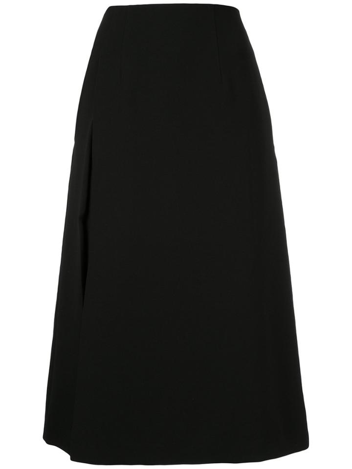 Le Ciel Bleu Side Pleat A-line Skirt - Black