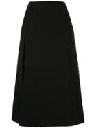 Le Ciel Bleu Side Pleat A-line Skirt - Black