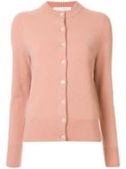 Extreme Cashmere Ribbed Neckline Classic Cardigan - Pink