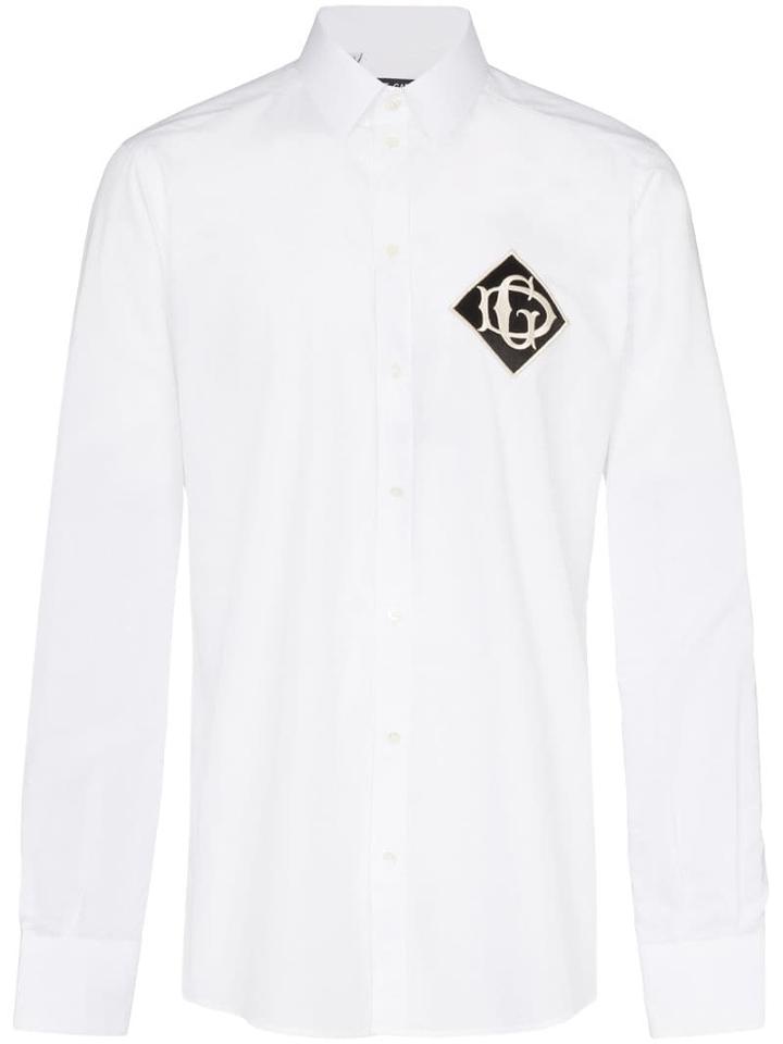 Dolce & Gabbana Dg Logo Patch Shirt - White