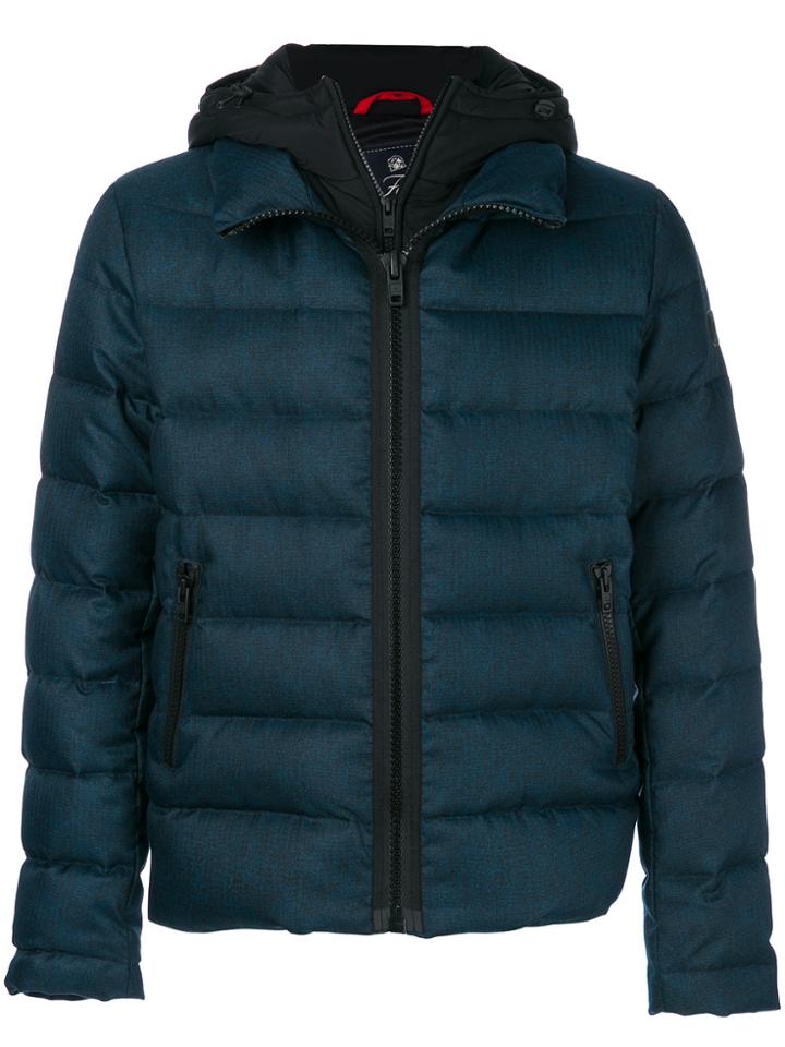 Fay Long Sleeved Fitted Down Jacket - Blue