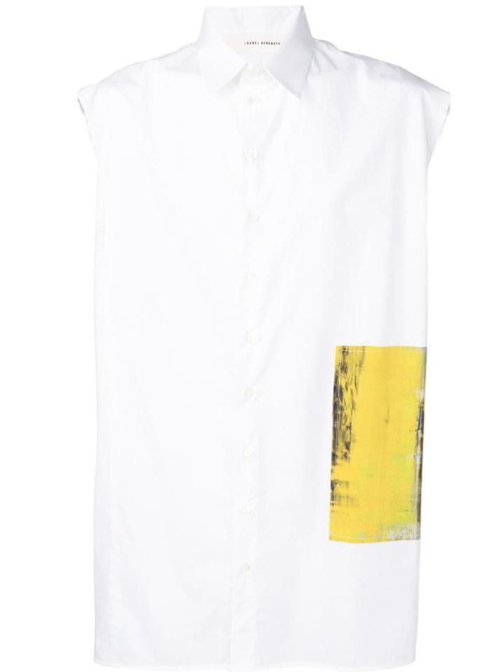 Isabel Benenato Oversized Sleeveless Shirt - White