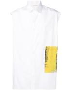 Isabel Benenato Oversized Sleeveless Shirt - White