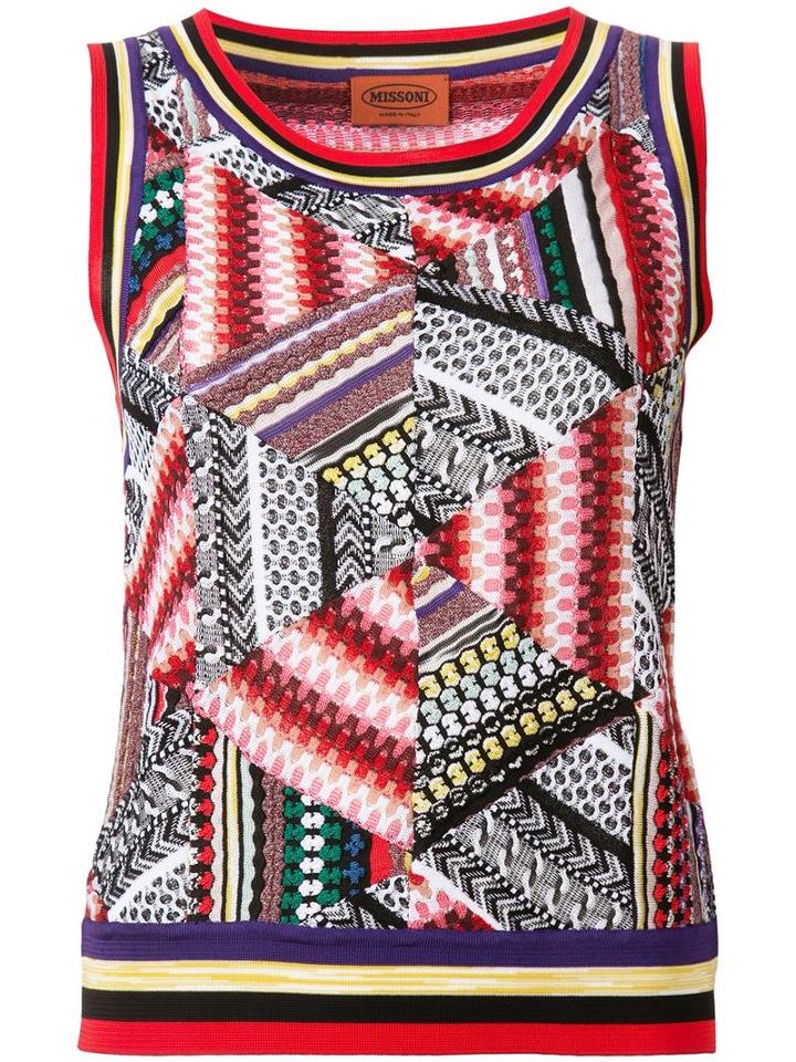 Missoni Geometric Pattern Knitted Tank, Women's, Size: 40, Cotton/nylon/viscose/wool