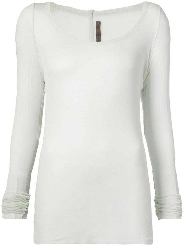 Rick Owens Lilies - Scoop Neck Elongated Top - Women - Cotton/polyamide/viscose - 42, Grey, Cotton/polyamide/viscose