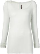 Rick Owens Lilies - Scoop Neck Elongated Top - Women - Cotton/polyamide/viscose - 42, Grey, Cotton/polyamide/viscose