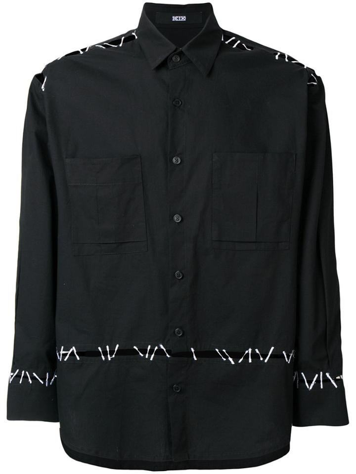 Ktz Pin Embroidery Shirt - Black