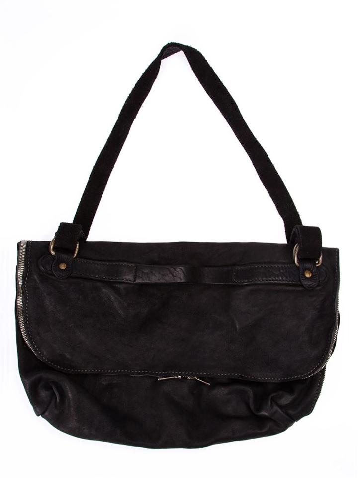Guidi Flap Shoulder Bag, Men's, Black, Horse Leather