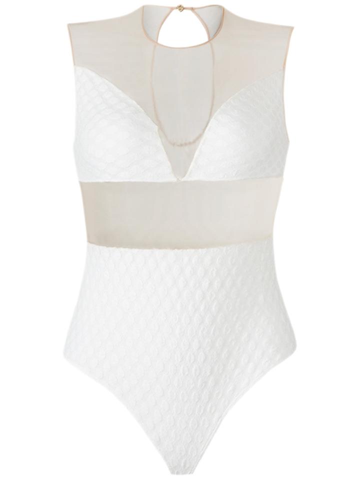 Lilly Sarti - Tulle Bodysuit - Women - Polyester/spandex/elastane - 38, White, Polyester/spandex/elastane