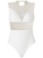 Lilly Sarti - Tulle Bodysuit - Women - Polyester/spandex/elastane - 38, White, Polyester/spandex/elastane