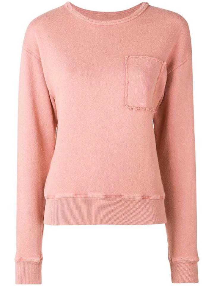 Jw Anderson Garment Dyed Jwa Anchor Patch Sweatshirt - Pink
