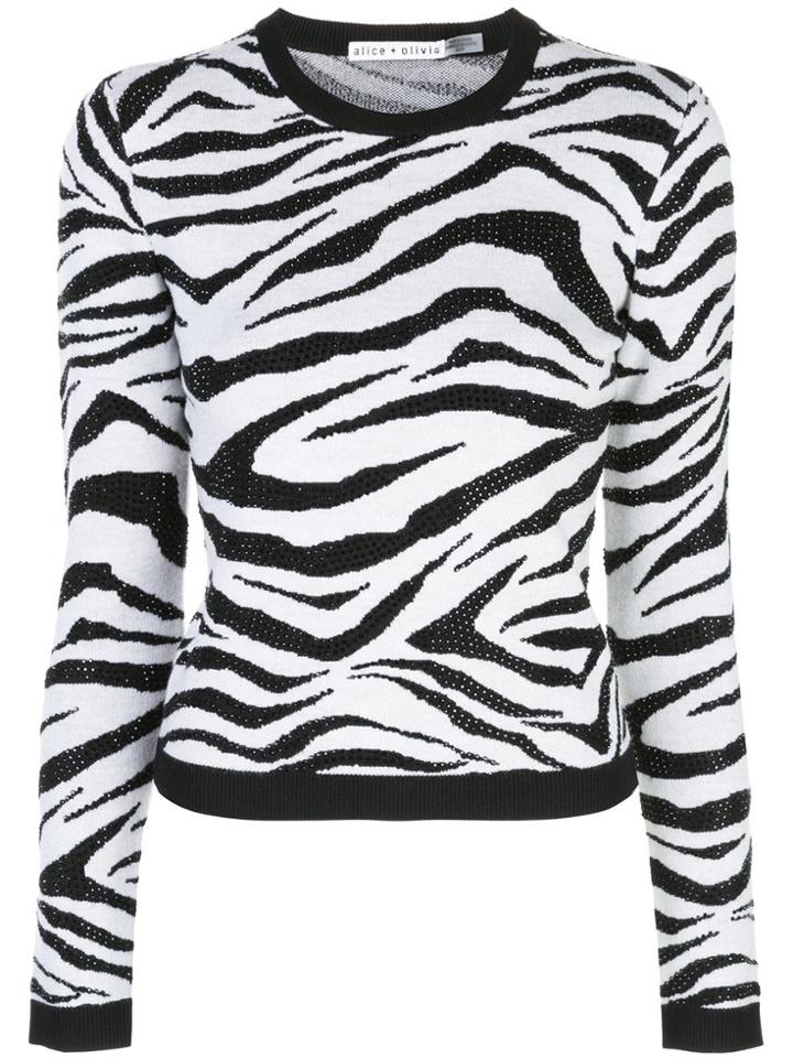 Alice+olivia Embellished Animal Pattern Jumper - Black