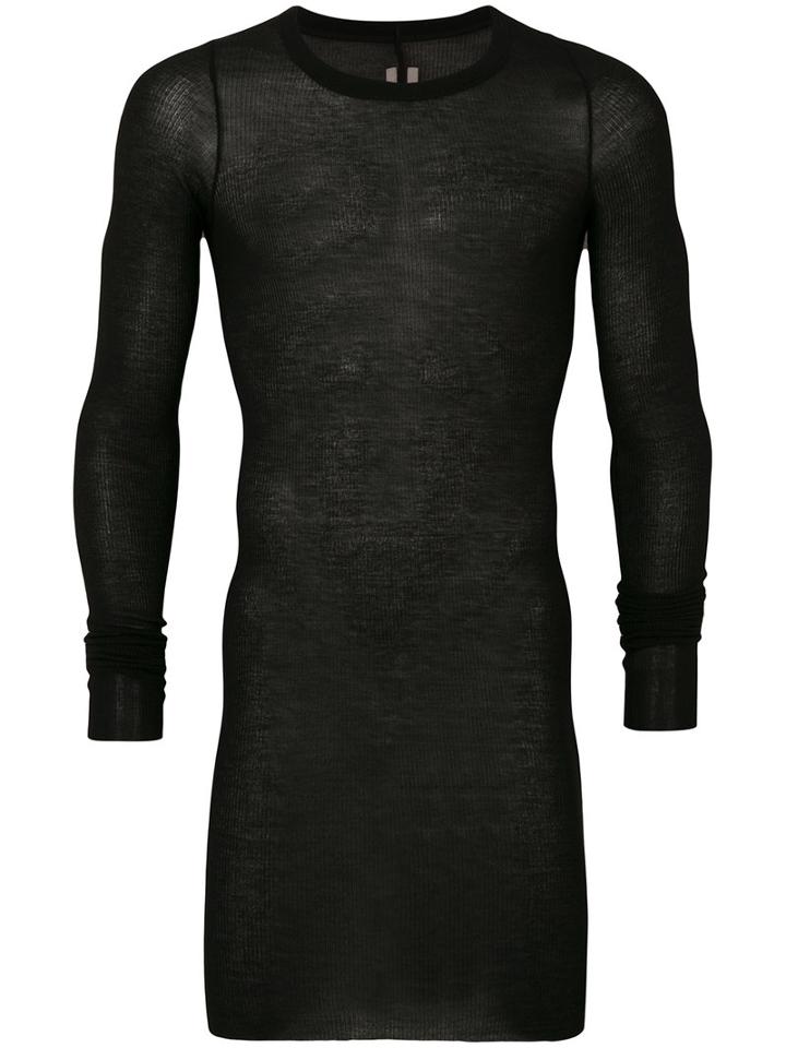 Rick Owens - Long Sleeve T-shirt - Men - Silk/viscose - S, Black, Silk/viscose