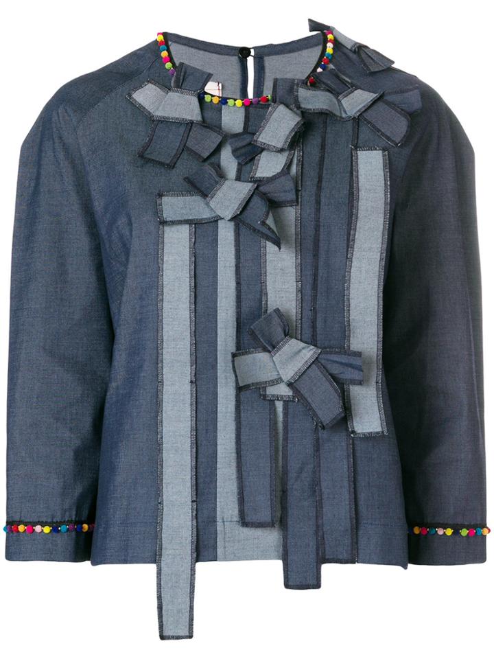 Antonio Marras Bow Front Denim Top - Blue