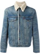Levi's Vintage Clothing Shearling Denim Jacket, Men's, Size: Large, Blue, Cotton/polyester/acrylic