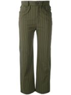Posy Cropped Trousers - Women - Cotton/polyamide - M, Green, Cotton/polyamide, Damir Doma