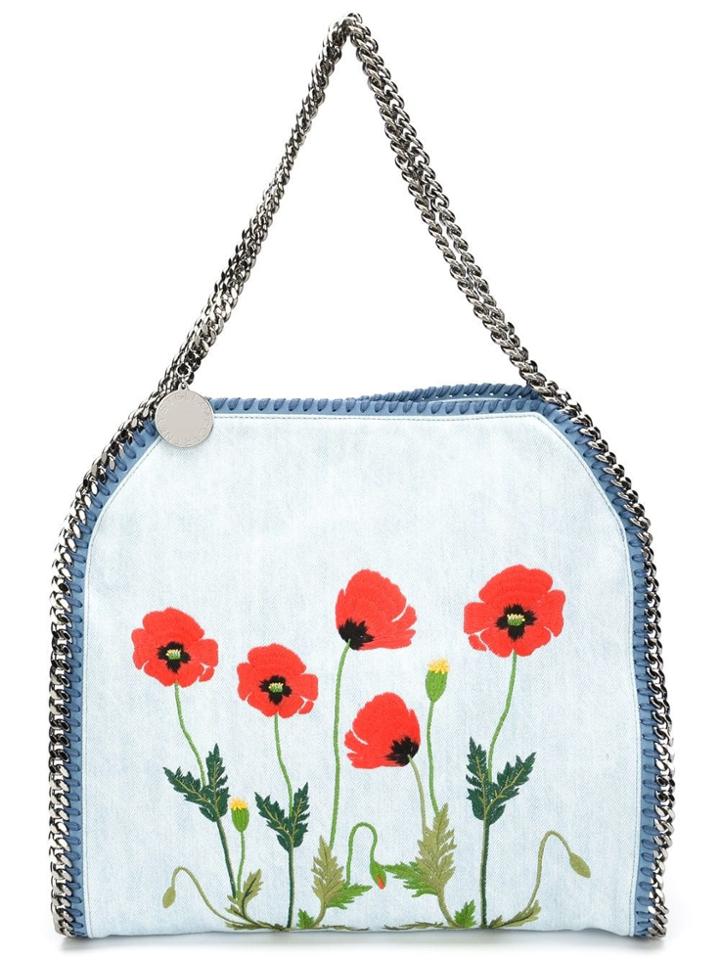 Stella Mccartney 'falabella' Embroidered Tote - Blue