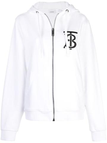Burberry Tb Monogram Hoodie - White