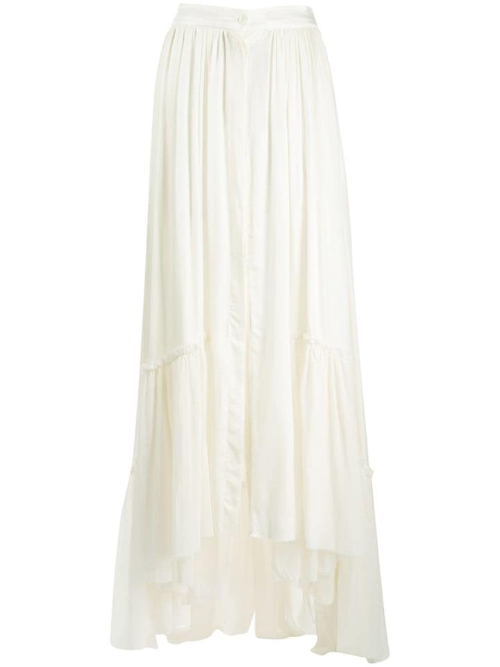 Ann Demeulemeester High Waist Gathered Hem Skirt - Neutrals