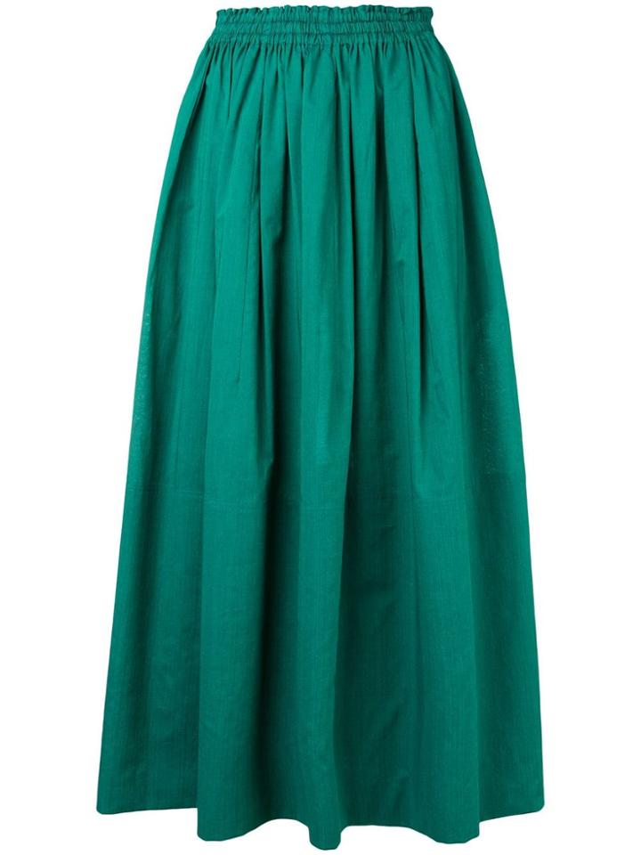 Cristaseya Midi A-line Skirt - Green