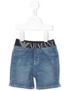 Armani Junior Printed Logo Shorts, Infant Boy's, Size: 6 Mth, Blue