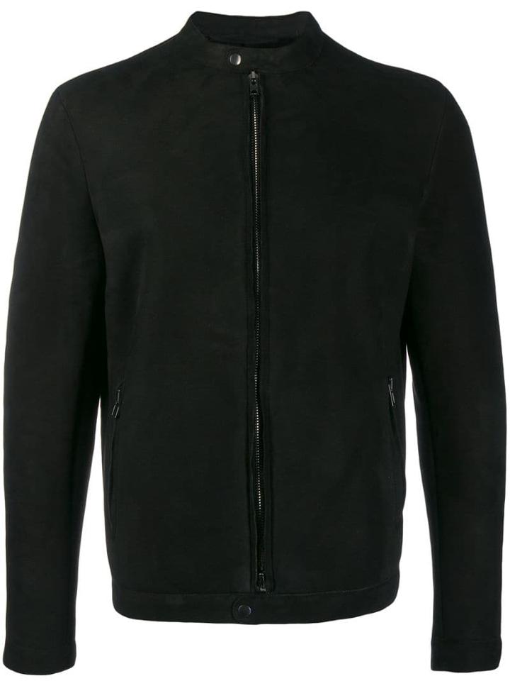 Salvatore Santoro Collarless Bomber Jacket - Black
